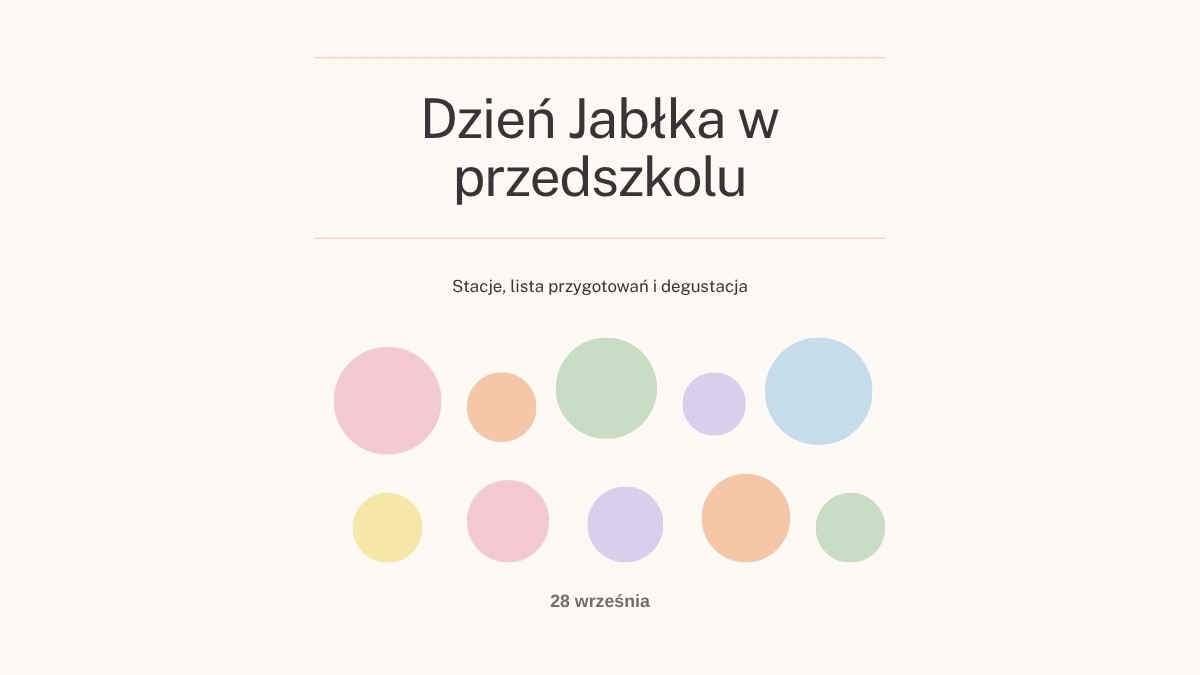 Dzień Jabłka w przedszkolu – stacje, lista przygotowań i degustacja