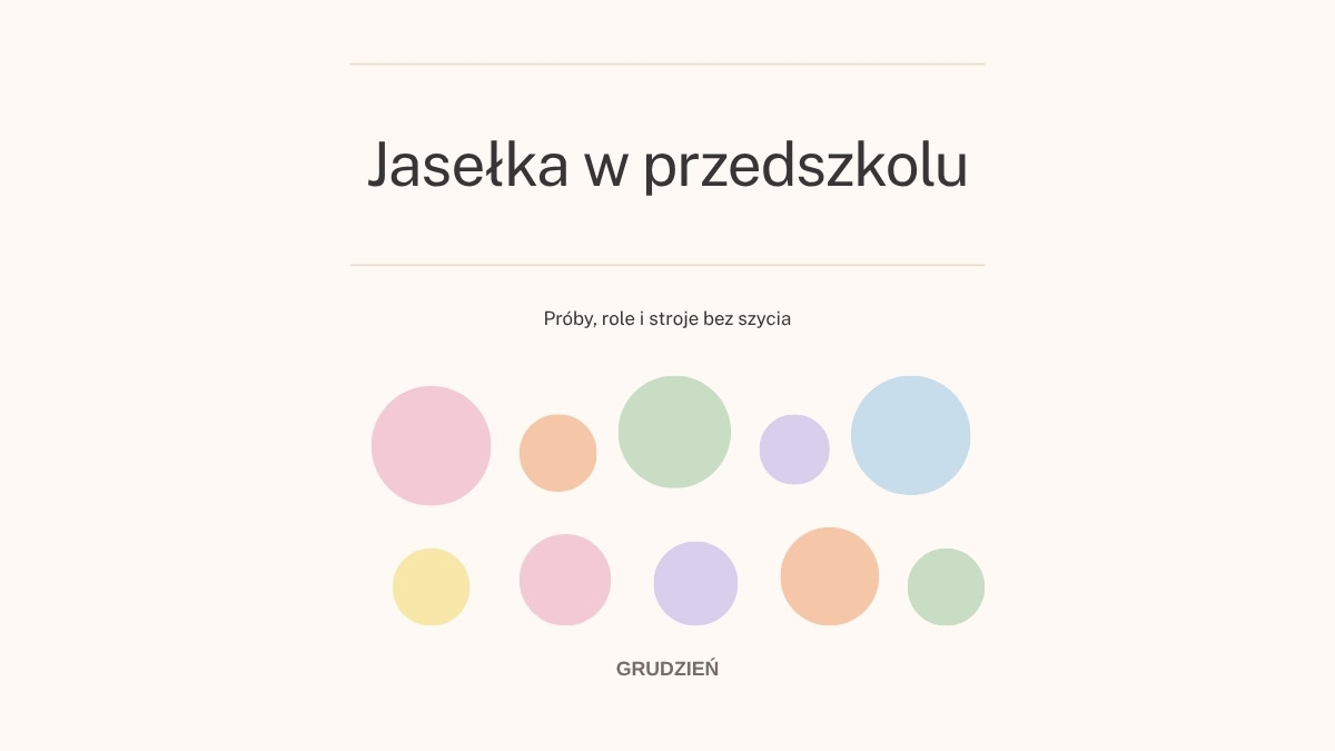 Jasełka w przedszkolu – próby, role i stroje bez szycia