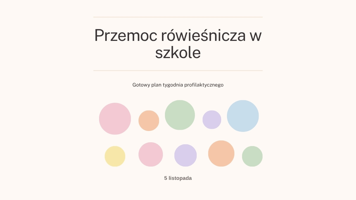 Przemoc rówieśnicza w szkole – plan tygodnia profilaktycznego
